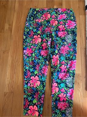 Lilly Pulitzer Neon Floral Leggings in Pink, Blue & Green